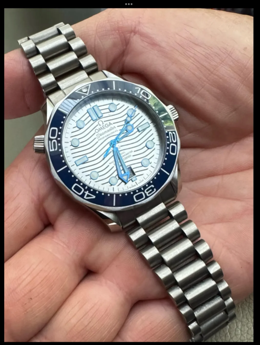 Omega Seamaster Diver 300M Co-Axial Master Chronometer Titanium & Sedna Gold — photo by Walt H.