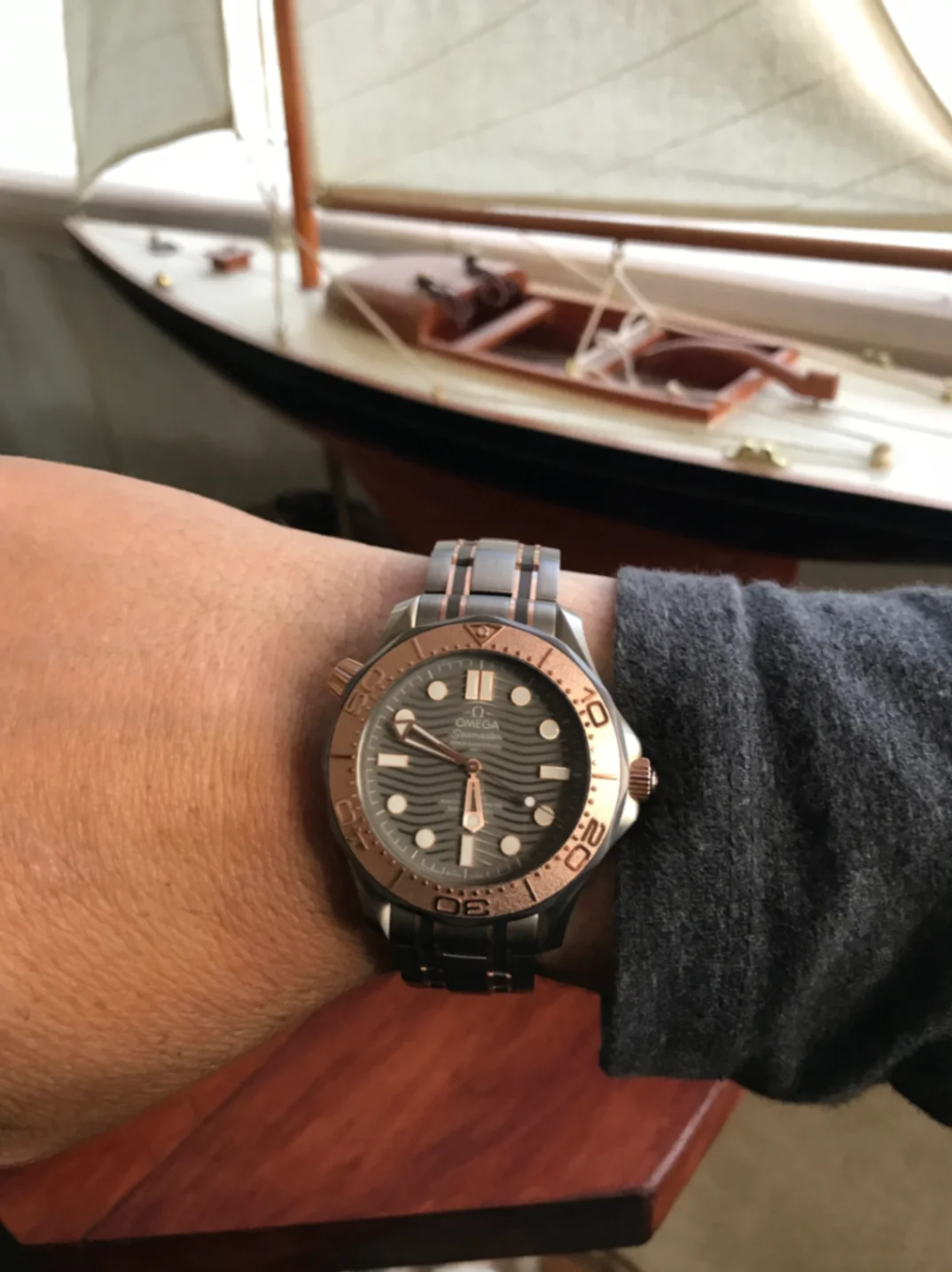 Omega Seamaster Diver 300M Co-Axial Master Chronometer Titanium & Sedna Gold — photo by Walt H.